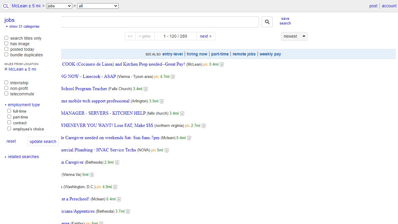 Jobs near McLean, VA - craigslist